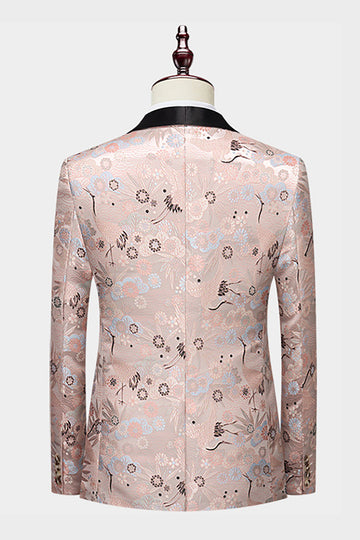 Lys Khaki Jacquard Shawl Lapel 2 Piece Menns Prom Drakter